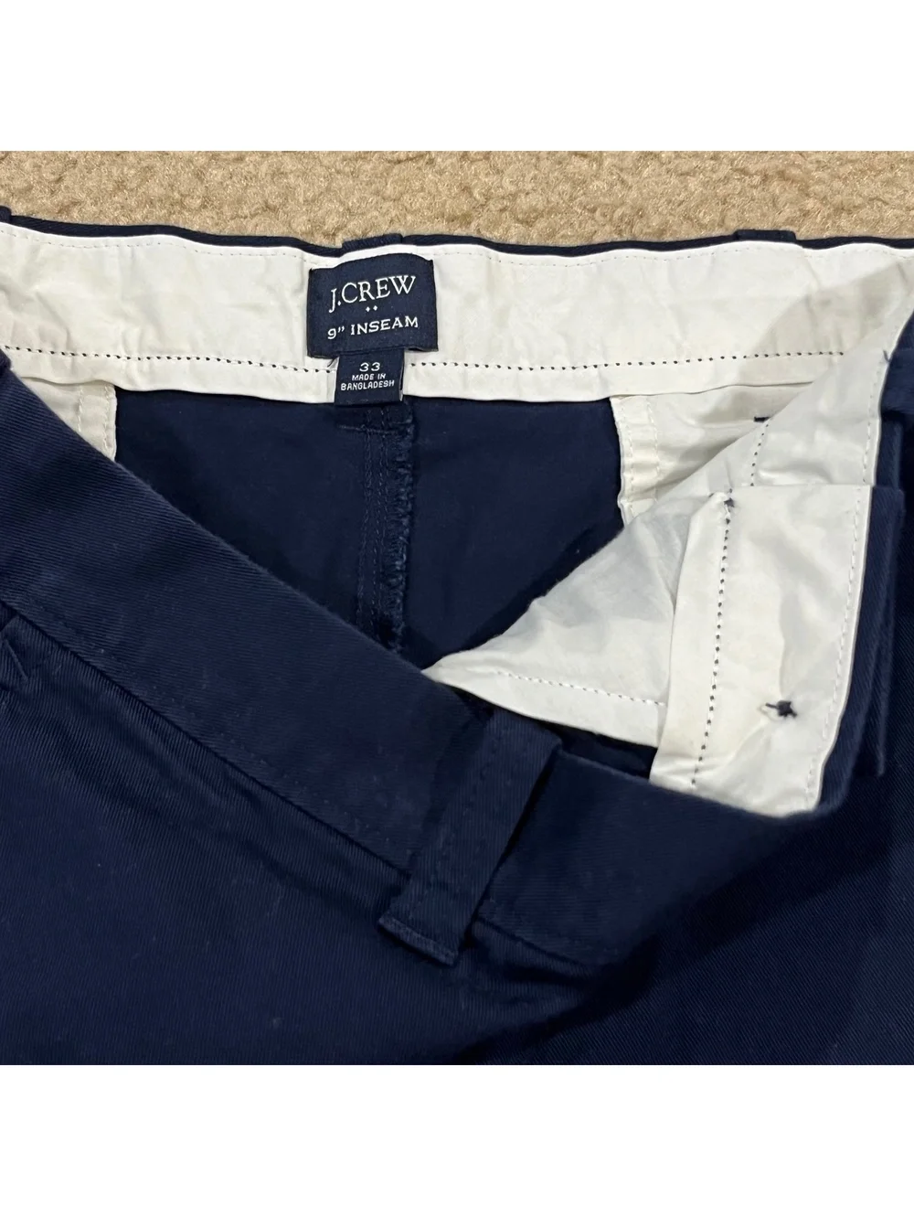J. Crew Mens Blue 9” Chino Shorts Size 33